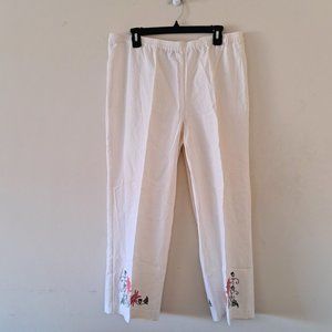 Chadwicks Ivory Linen Blend Cropped Capri Pant